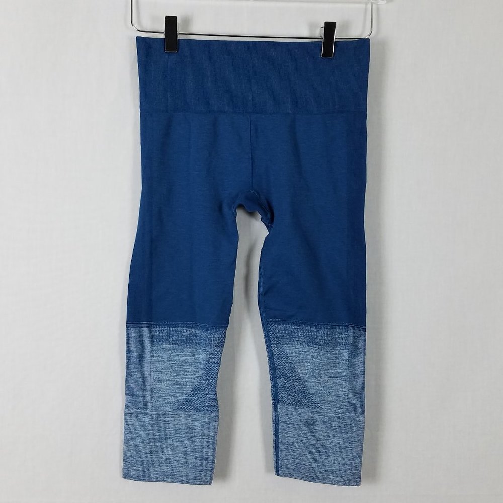 Lululemon Blue Teal Ribbed Cropped Leggings Size 6